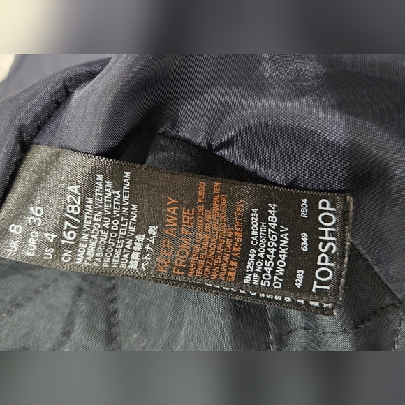 Topshop Navy Coat - Picture 4 of 5